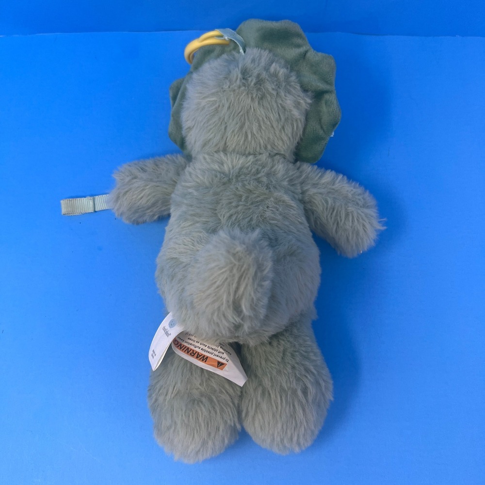 Cloud Island Triceratops Baby Rattle Plush Green Animal Nursery Sensory Toy - Picture 11 of 14
